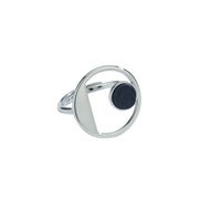 Anillo plata y madera de palmera
